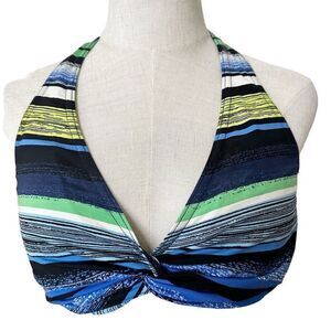 Jag blue and green stripe bikini bathing suit top